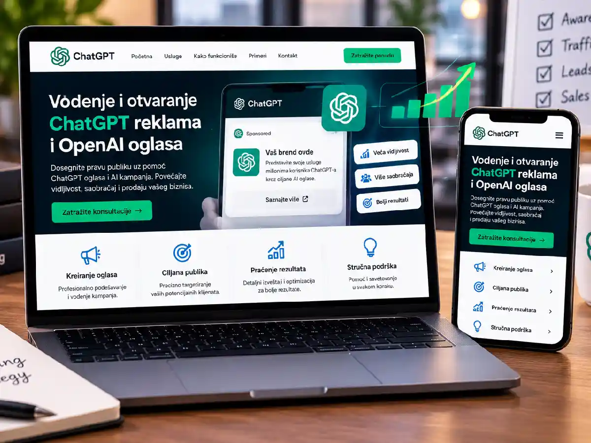 Vođenje i otvaranje ChatGPT reklama i OpenAI oglasa – primer sponzorisanog oglasa u ChatGPT-u