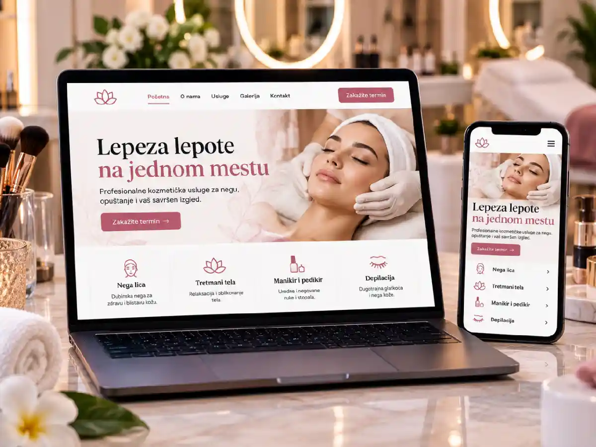 Izrada sajta za kozmetički salon – primer elegantnog sajta za salon lepote