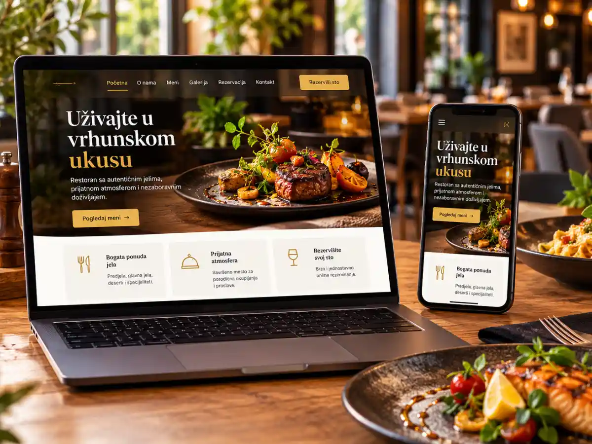 Izrada sajta za restoran – primer modernog sajta za restoran sa online menijem